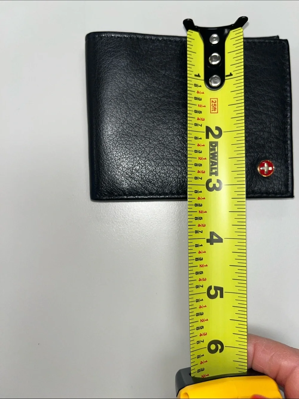 Alpine Swiss Black Leather Bi-Fold Wallet with Red Swiss Emblem